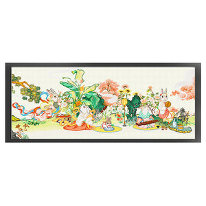 Spring Brand - Hares In Haruno - 120*55CM 11CT 3 Stamped Cross Stitch