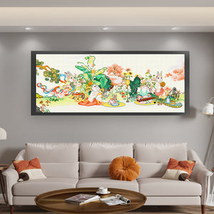 Spring Brand - Hares In Haruno - 120*55CM 11CT 3 Stamped Cross Stitch