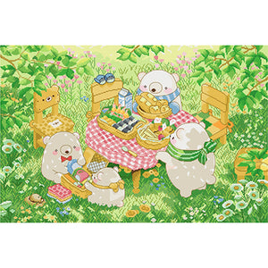 Spring Brand - Little White Bear - Picnic - 85*60CM 11CT 3 Stamped Cross Stitch