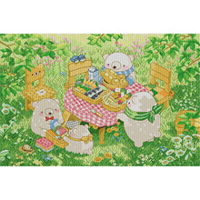 Load image into Gallery viewer, Spring Brand - Little White Bear - Picnic - 85*60CM 11CT 3 Stamped Cross Stitch
