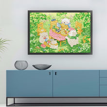 Load image into Gallery viewer, Spring Brand - Little White Bear - Picnic - 85*60CM 11CT 3 Stamped Cross Stitch
