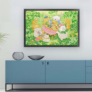Spring Brand - Little White Bear - Picnic - 85*60CM 11CT 3 Stamped Cross Stitch