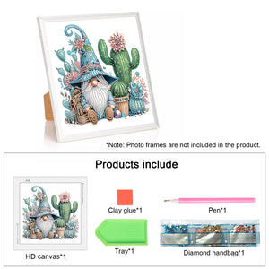 Gnome With Flowers 30*30CM(Canvas) Partial Special Shaped Drill Diamond Painting