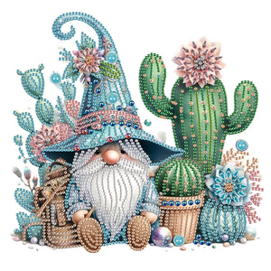 Gnome With Flowers 30*30CM(Canvas) Partial Special Shaped Drill Diamond Painting
