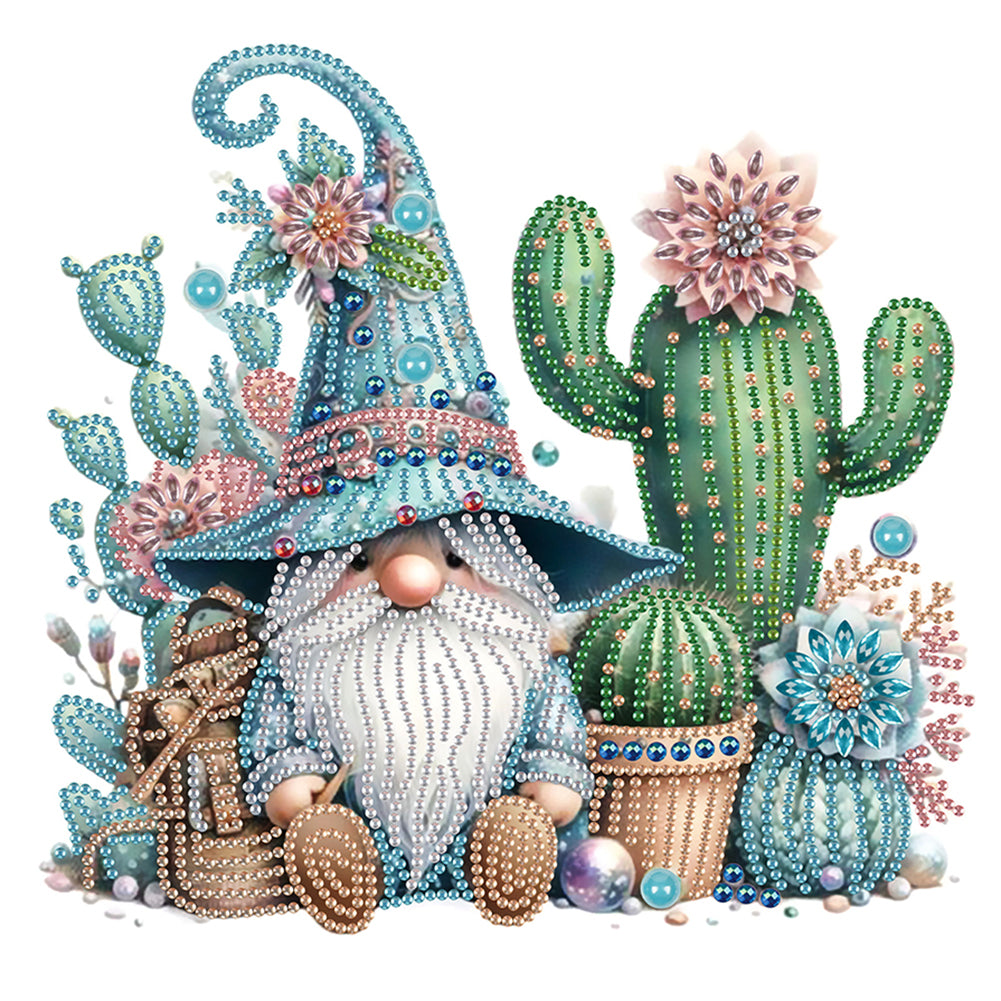 Gnome With Flowers 30*30CM(Canvas) Partial Special Shaped Drill Diamond Painting