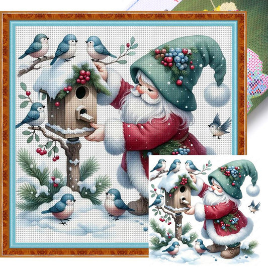 Goblin And Bird - Full 11CT Stamped Cross Stitch 40x40CM - Yishu