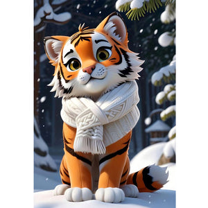 Huancan - Cute Tiger - 40*60CM 11CT 3 Stamped Cross Stitch
