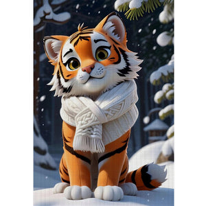 Huancan - Cute Tiger - 40*60CM 11CT 3 Stamped Cross Stitch