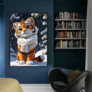 Huancan - Cute Tiger - 40*60CM 11CT 3 Stamped Cross Stitch