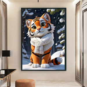 Huancan - Cute Tiger - 40*60CM 11CT 3 Stamped Cross Stitch