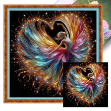 Load image into Gallery viewer, Yishu - Girl With Colorful Heart Skirt - 45*45CM 11CT 3 Stamped Cross Stitch
