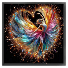 Load image into Gallery viewer, Yishu - Girl With Colorful Heart Skirt - 45*45CM 11CT 3 Stamped Cross Stitch
