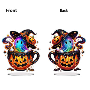 Acrylic Special Shaped Halloween Table Top Diamond Painting Ornament Kits (D)