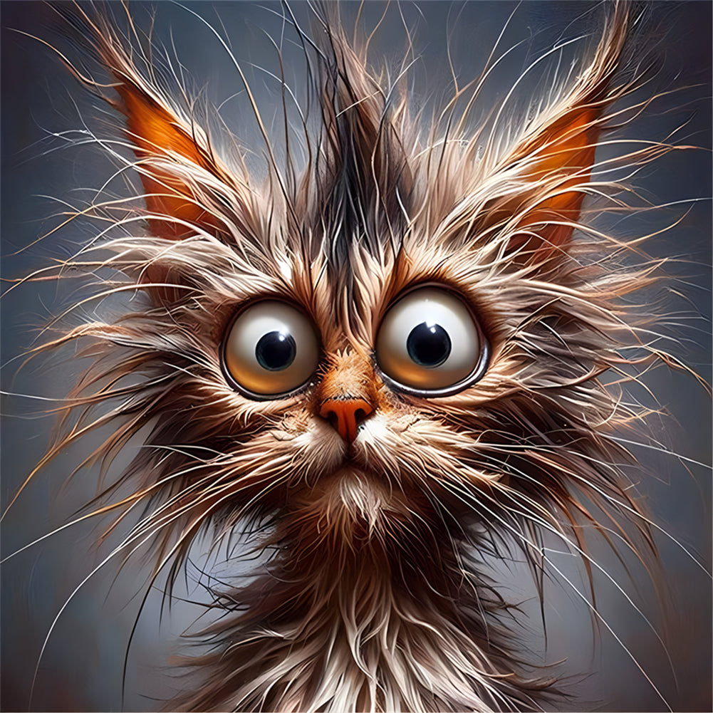 Furry Cat 30*30CM(Canvas) Full Round Drill Diamond Painting