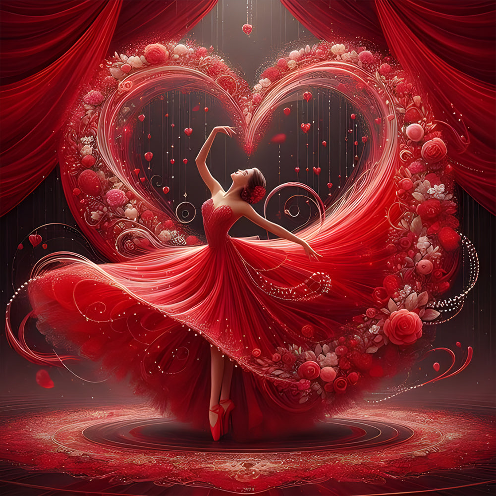 Girl With A Fancy Skirt 40*40CM(Canvas) Full Round Drill Diamond Painting