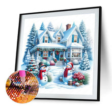 Load image into Gallery viewer, Christmas Tree And Snowman Hut 40*40CM(Canvas) Full Round Drill Diamond Painting
