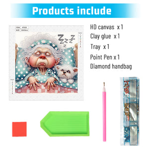 Cute Grandma 30*30CM(Canvas) Partial Special Shaped Drill Diamond Painting