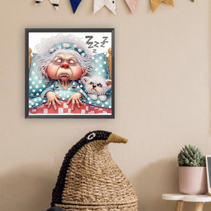 Cute Grandma 30*30CM(Canvas) Partial Special Shaped Drill Diamond Painting