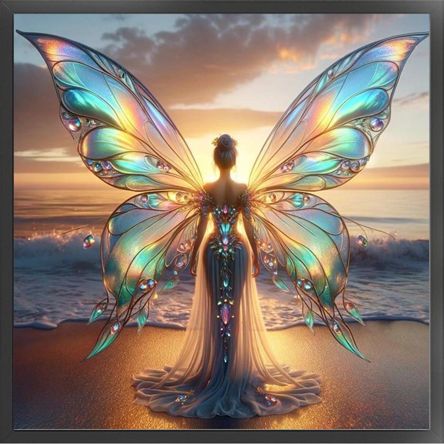 Butterfly Fairy - Full 11CT Stamped Cross Stitch 40x40CM - Yishu