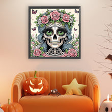 Load image into Gallery viewer, Wan Halloween Skeleton Beauty 40*40CM(Canvas) Partial Special Shaped Drill Diamond Painting
