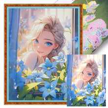 Load image into Gallery viewer, Yishu - Girl And Flowers By The Window - 50*65CM 11CT 3 Stamped Cross Stitch

