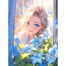 Load image into Gallery viewer, Yishu - Girl And Flowers By The Window - 50*65CM 11CT 3 Stamped Cross Stitch
