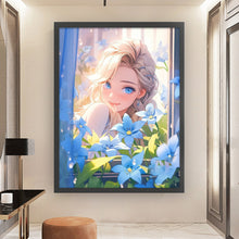 Load image into Gallery viewer, Yishu - Girl And Flowers By The Window - 50*65CM 11CT 3 Stamped Cross Stitch
