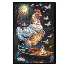 Load image into Gallery viewer, Cute Animal 5D Diamond Painting Notebook Diamond Art Diary Book (White Rooster)
