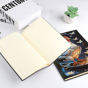 Cute Animal 5D Diamond Painting Notebook Diamond Art Diary Book (White Rooster)