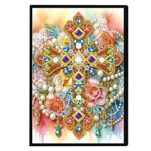 Load image into Gallery viewer, Flower Cross 5D Diamond Painting Notebook Diamond Art Diary Book (Cross A)
