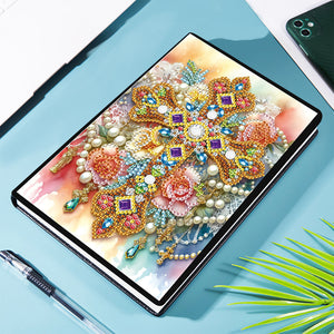 Flower Cross 5D Diamond Painting Notebook Diamond Art Diary Book (Cross A)