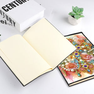 Flower Cross 5D Diamond Painting Notebook Diamond Art Diary Book (Cross A)