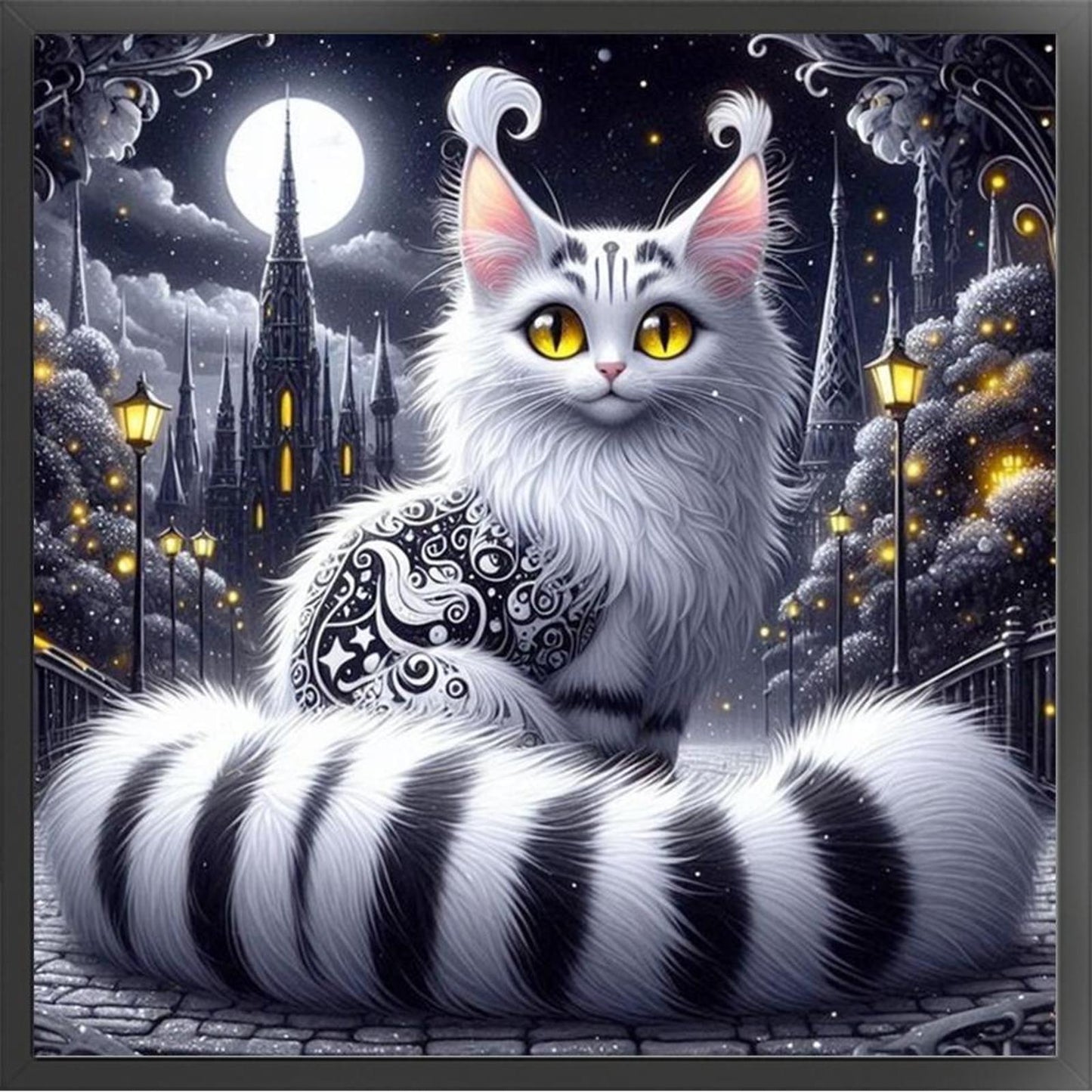 Cat - Full 11CT Stamped Cross Stitch 50x50CM - Huacan