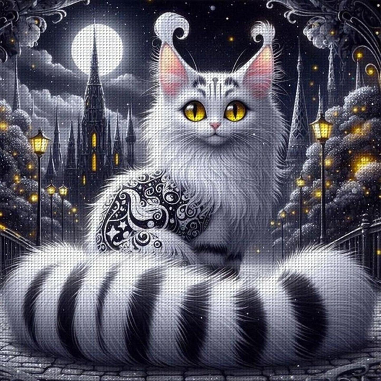 Cat - Full 11CT Stamped Cross Stitch 50x50CM - Huacan