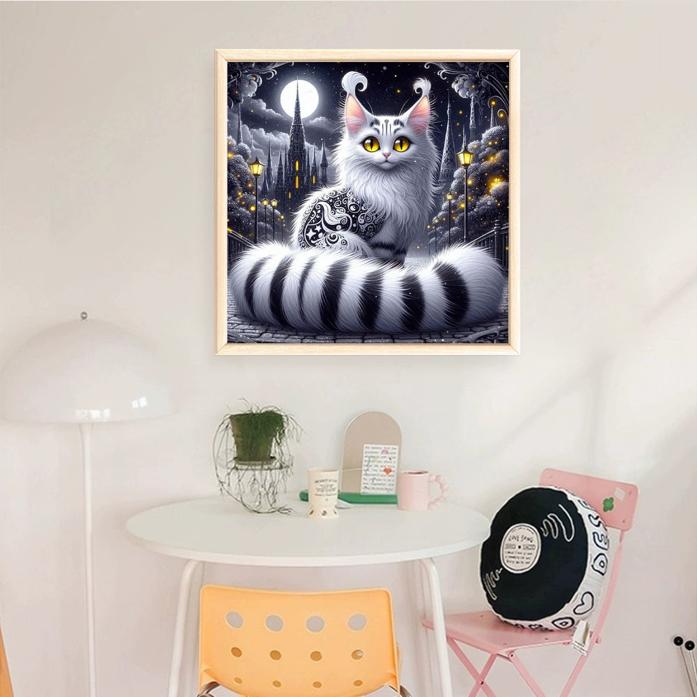 Cat - Full 11CT Stamped Cross Stitch 50x50CM - Huacan