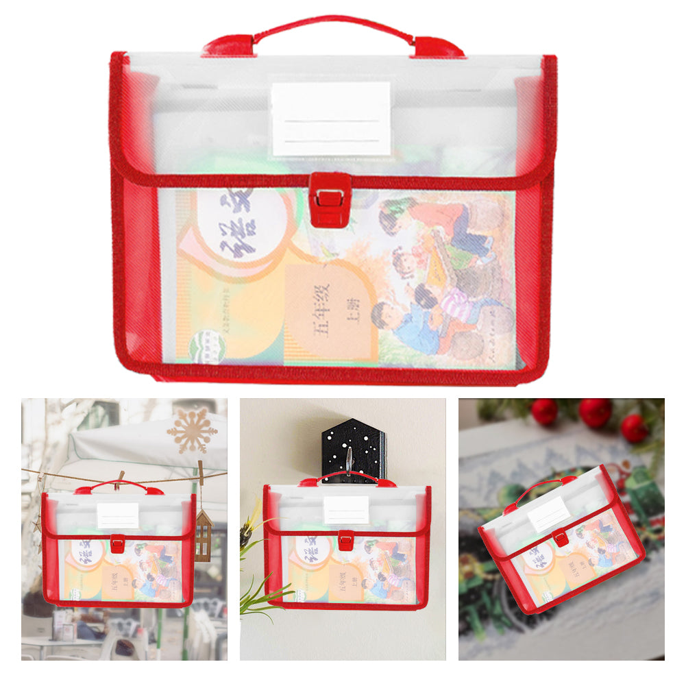 Cross Stitch Art Portfolio Bag Waterproof Storage Folder for Poster (Red)