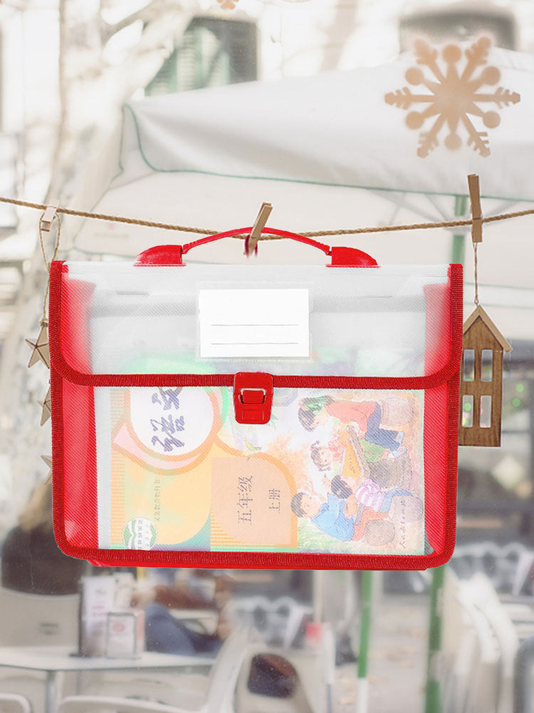 Cross Stitch Art Portfolio Bag Waterproof Storage Folder for Poster (Red)
