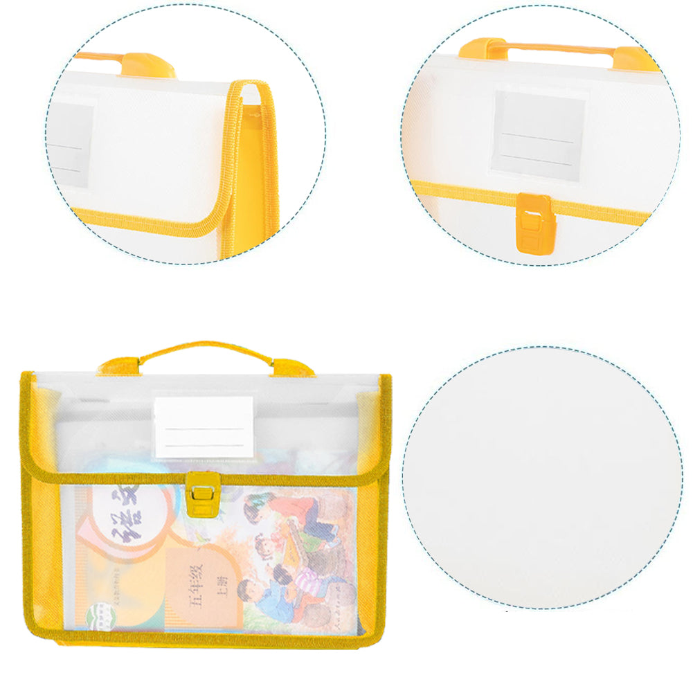 Cross Stitch Art Portfolio Bag Waterproof Storage Folder for Poster (Yellow)