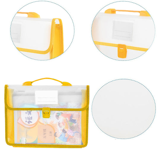 Cross Stitch Art Portfolio Bag Waterproof Storage Folder for Poster (Yellow)