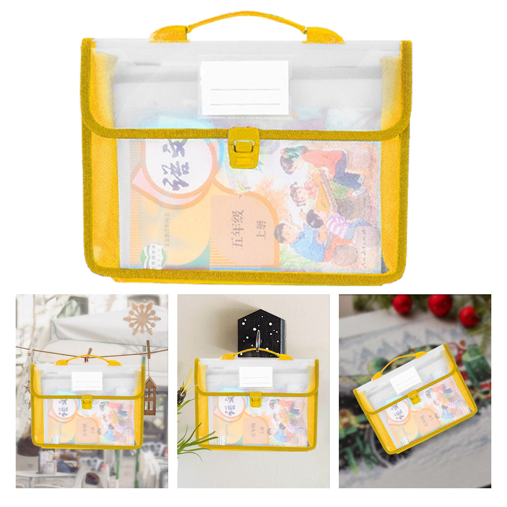 Cross Stitch Art Portfolio Bag Waterproof Storage Folder for Poster (Yellow)