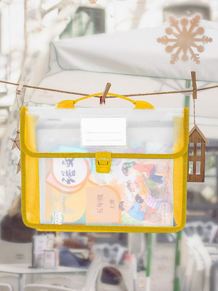 Cross Stitch Art Portfolio Bag Waterproof Storage Folder for Poster (Yellow)