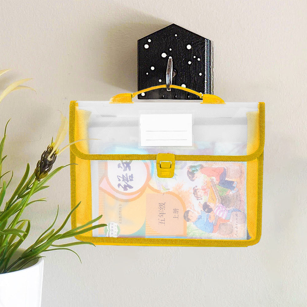 Cross Stitch Art Portfolio Bag Waterproof Storage Folder for Poster (Yellow)