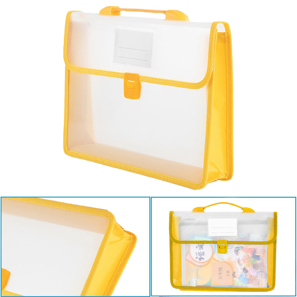 Cross Stitch Art Portfolio Bag Waterproof Storage Folder for Poster (Yellow)