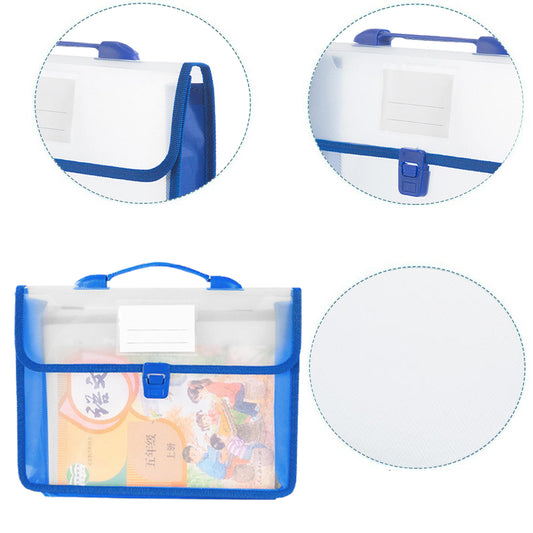 Cross Stitch Art Portfolio Bag Waterproof Storage Folder for Poster (Blue)