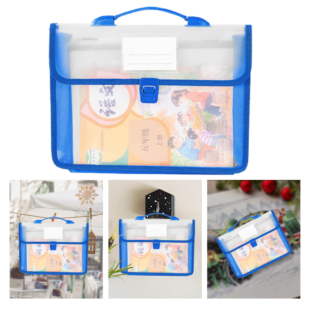Cross Stitch Art Portfolio Bag Waterproof Storage Folder for Poster (Blue)