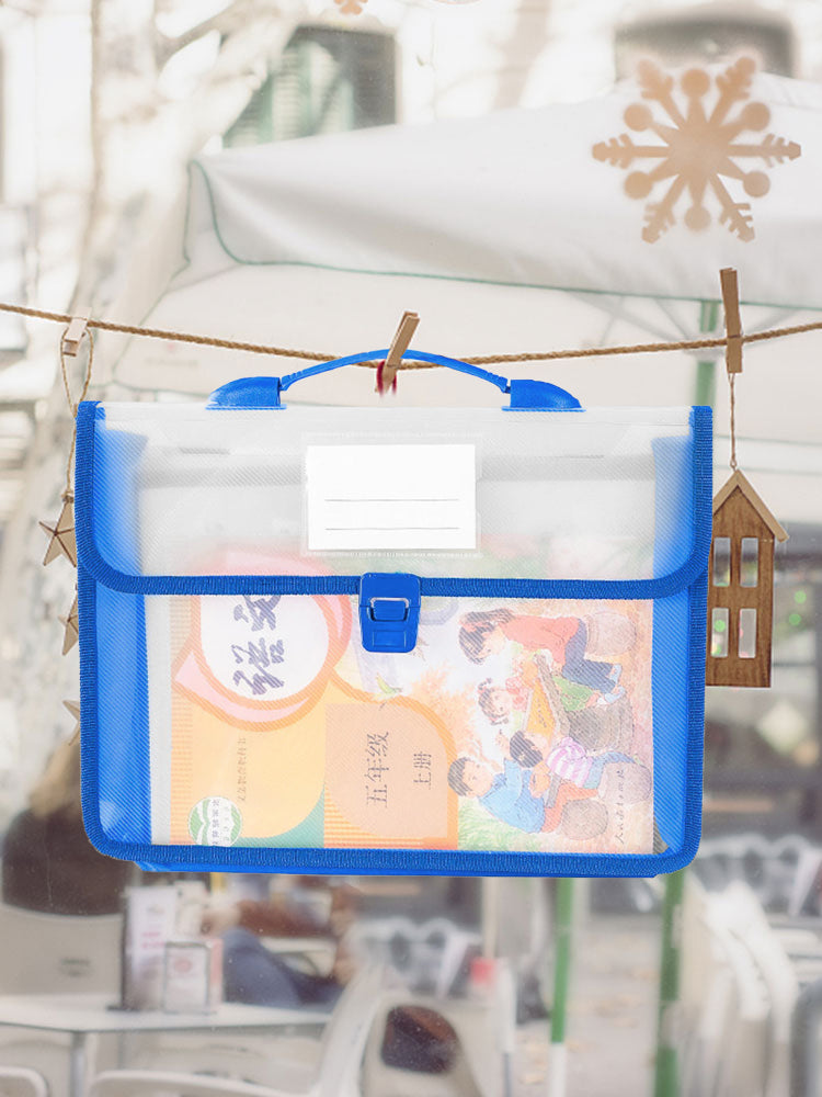 Cross Stitch Art Portfolio Bag Waterproof Storage Folder for Poster (Blue)