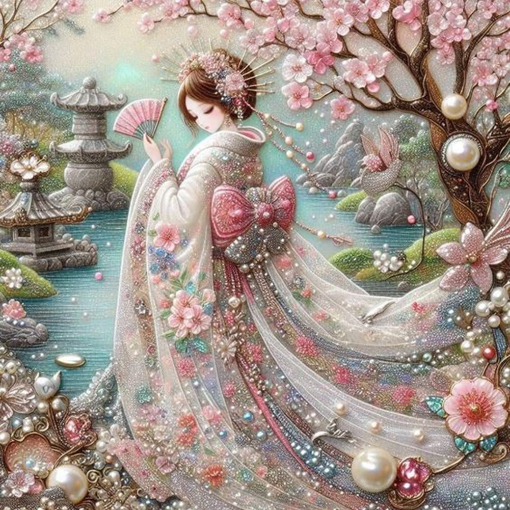 Japanese Beauty 40*40CM(Canvas) Full Round Drill Diamond Painting