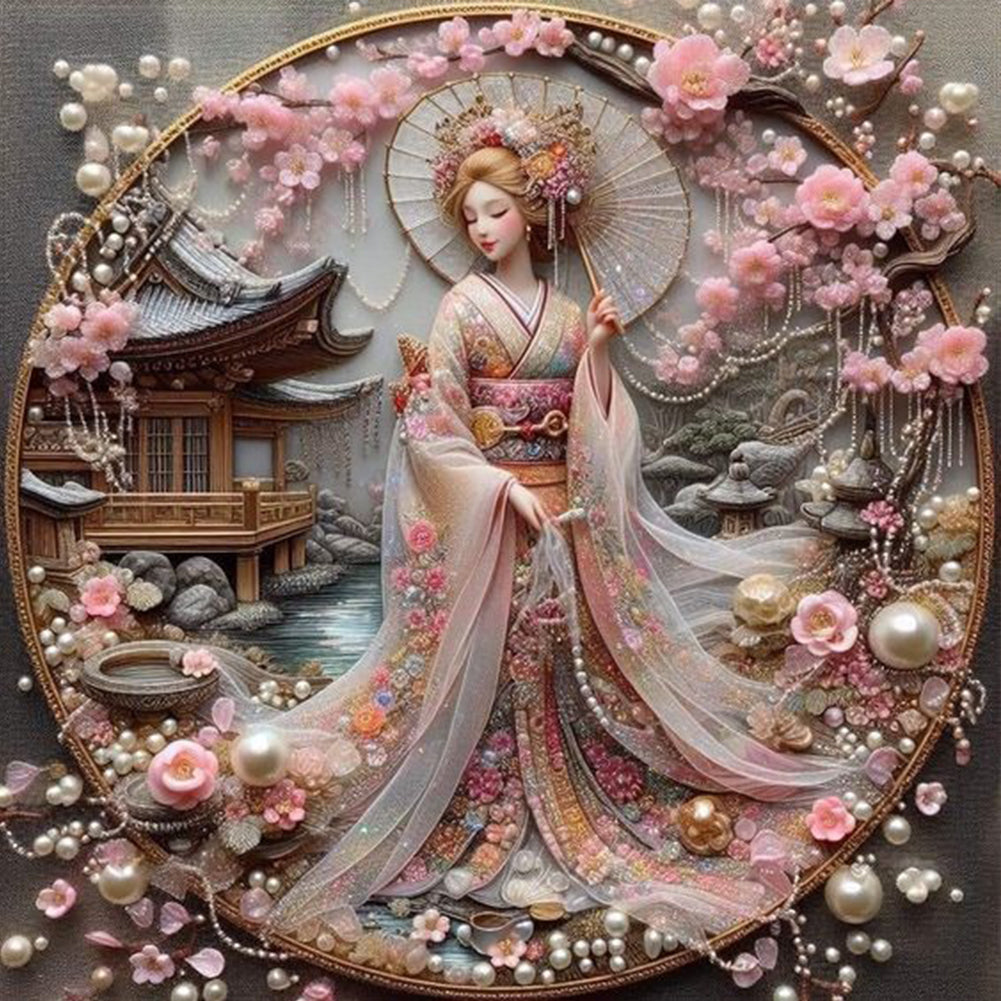 Japanese Beauty 40*40CM(Canvas) Full Round Drill Diamond Painting
