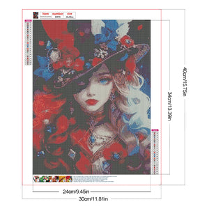 Dreamlike Star-Spangled Banner Girl 40*50CM(Canvas) Full Round Drill Diamond Painting
