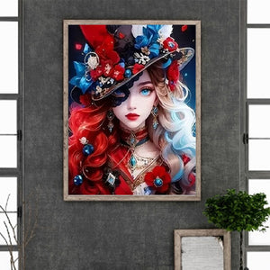Dreamlike Star-Spangled Banner Girl 40*50CM(Canvas) Full Round Drill Diamond Painting